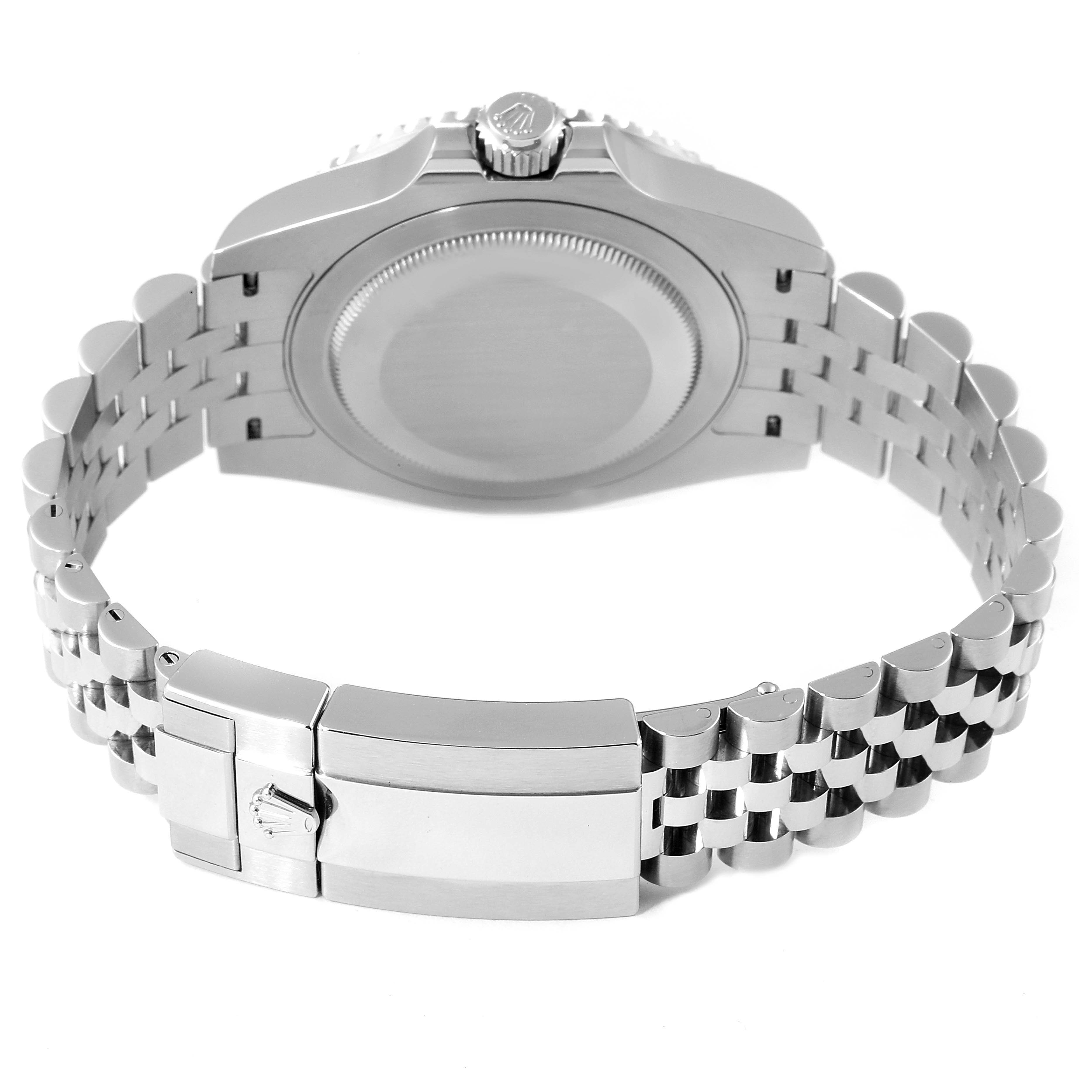 The image shows the back case and bracelet, including the clasp, of a Rolex GMT-Master 126710 Men's Stainless Steel Black Dial 126710 Men's Stainless Steel Black Dial watch.