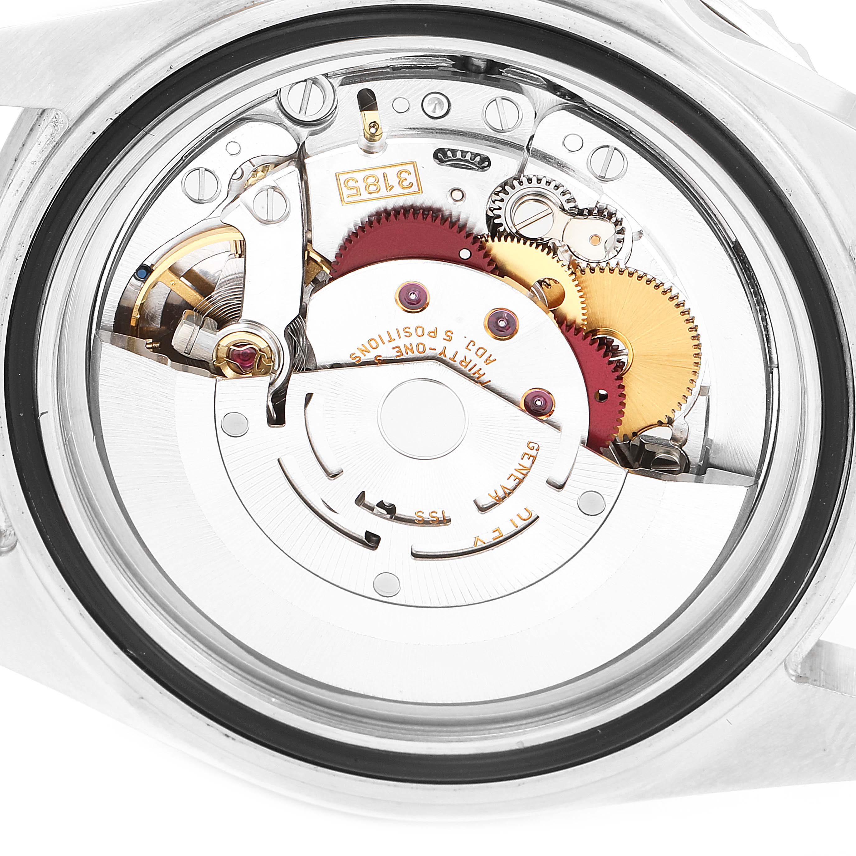 This image shows the back view of the movement mechanism of a Rolex GMT-Master 16710 Men
s Stainless Steel Black Dial 16710 Men
s Stainless Steel Black Dial watch.