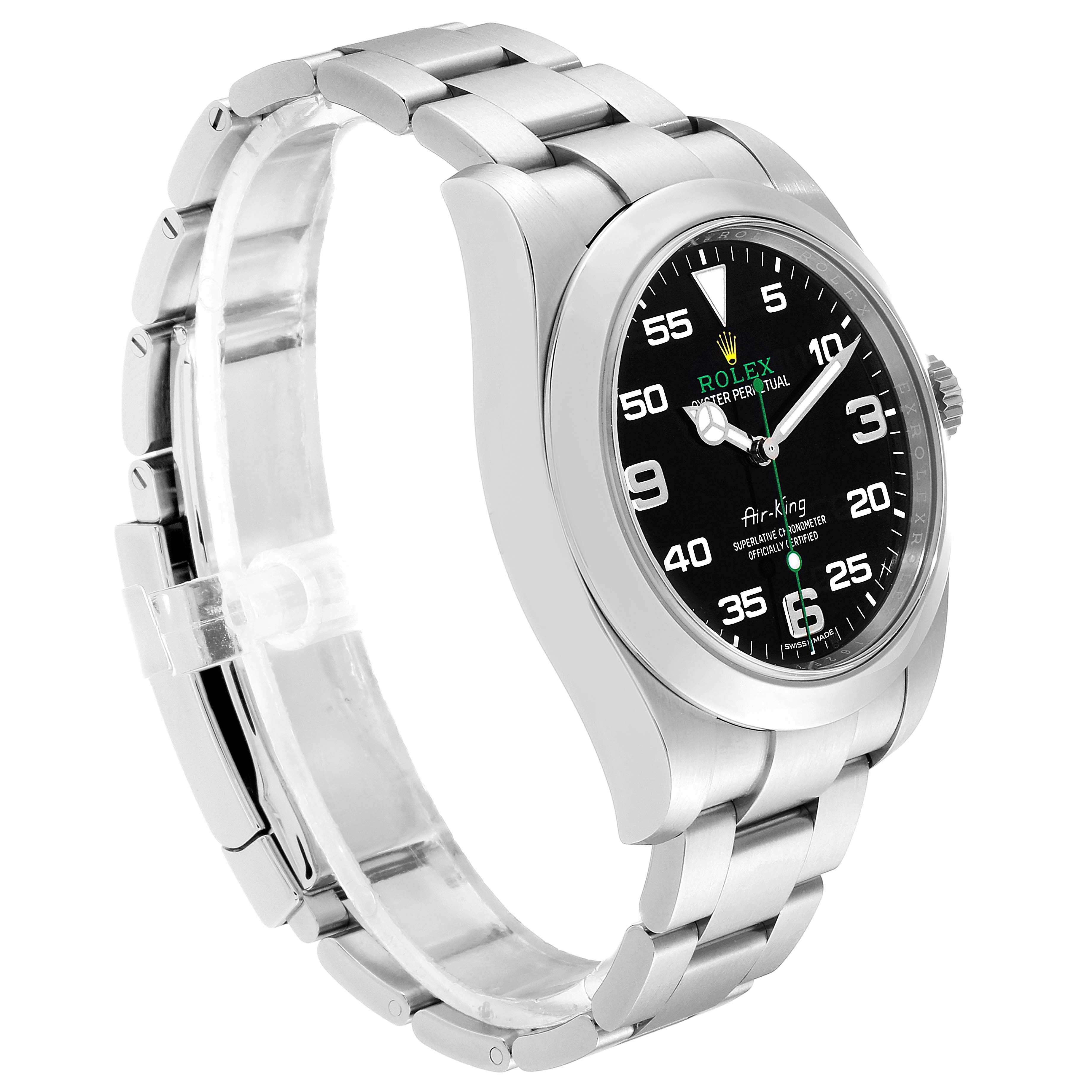 Rolex Oyster Perpetual Air King 40mm Green Hand Steel Mens Watch Swisswatchexpo Rolex Oyster Perpetual Air King 40mm Green Hand Steel Mens Watch Swisswatchexpo