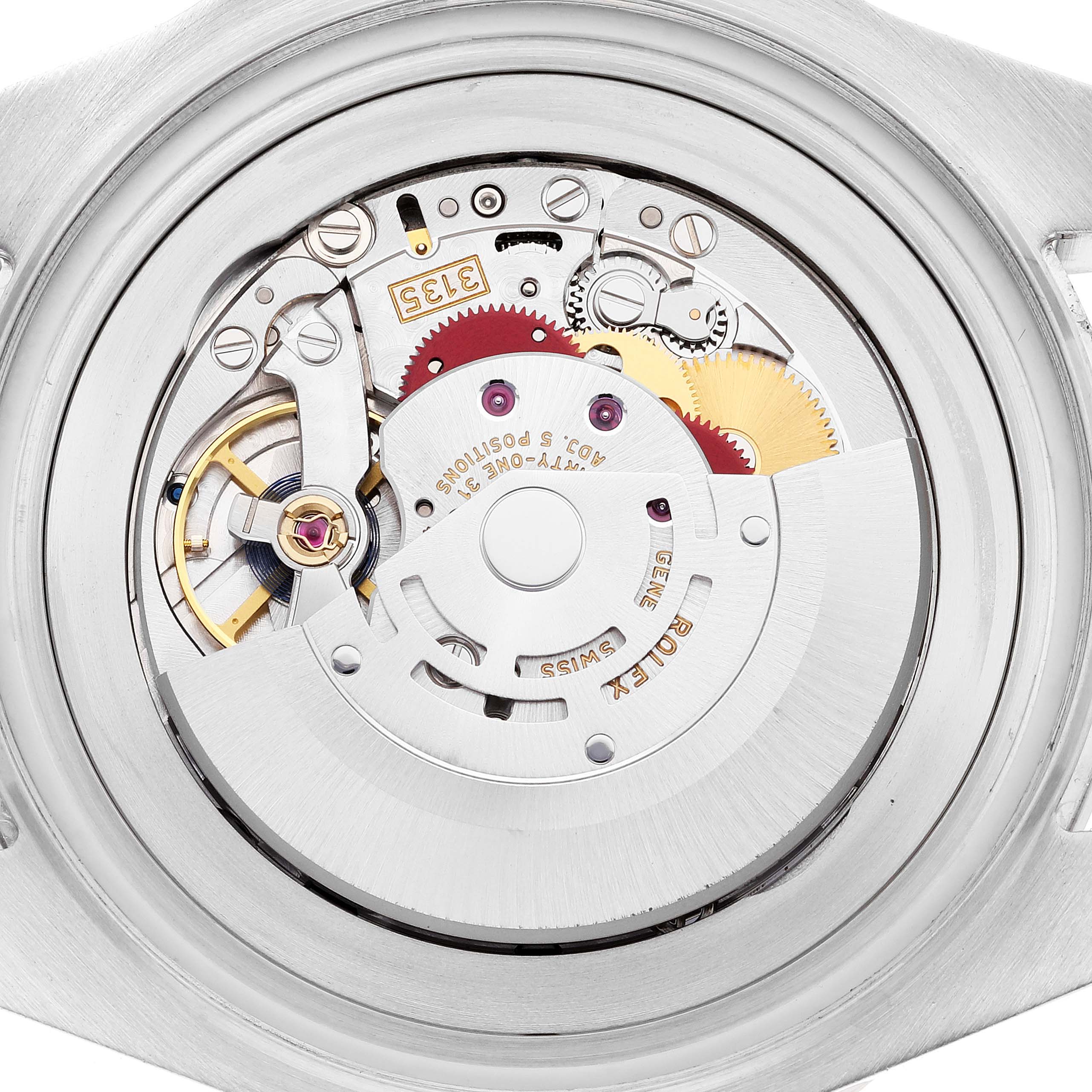 This is an image of the movement mechanism seen from the back of the Rolex Sea-Dweller 116660 Men
s Stainless Steel Black Dial 116660 Men
s Stainless Steel Black Dial watch.