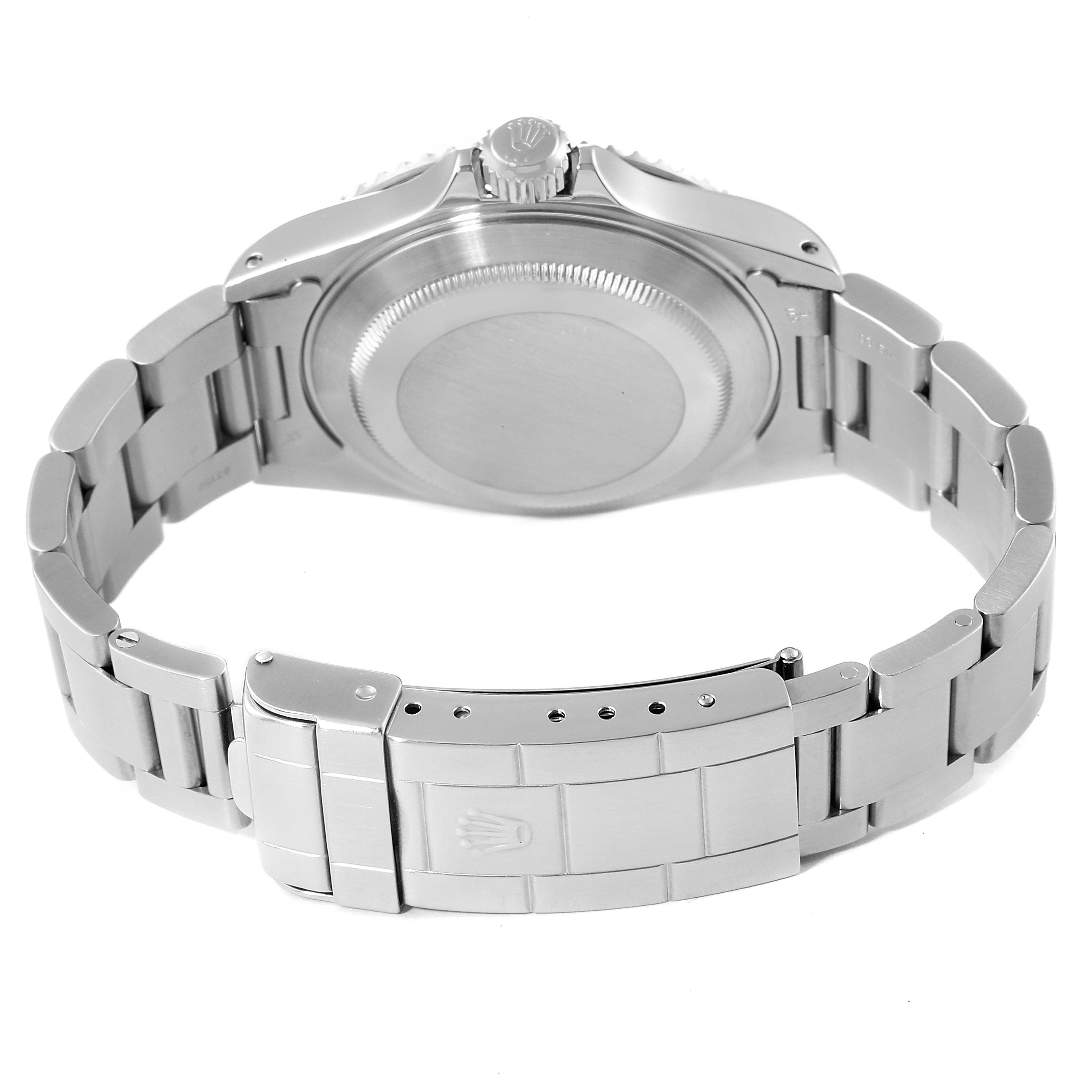 The image shows the back and clasp of a Rolex Submariner 14060 Men
s Stainless Steel Black Dial 14060 Men
s Stainless Steel Black Dial watch in a stainless steel finish.