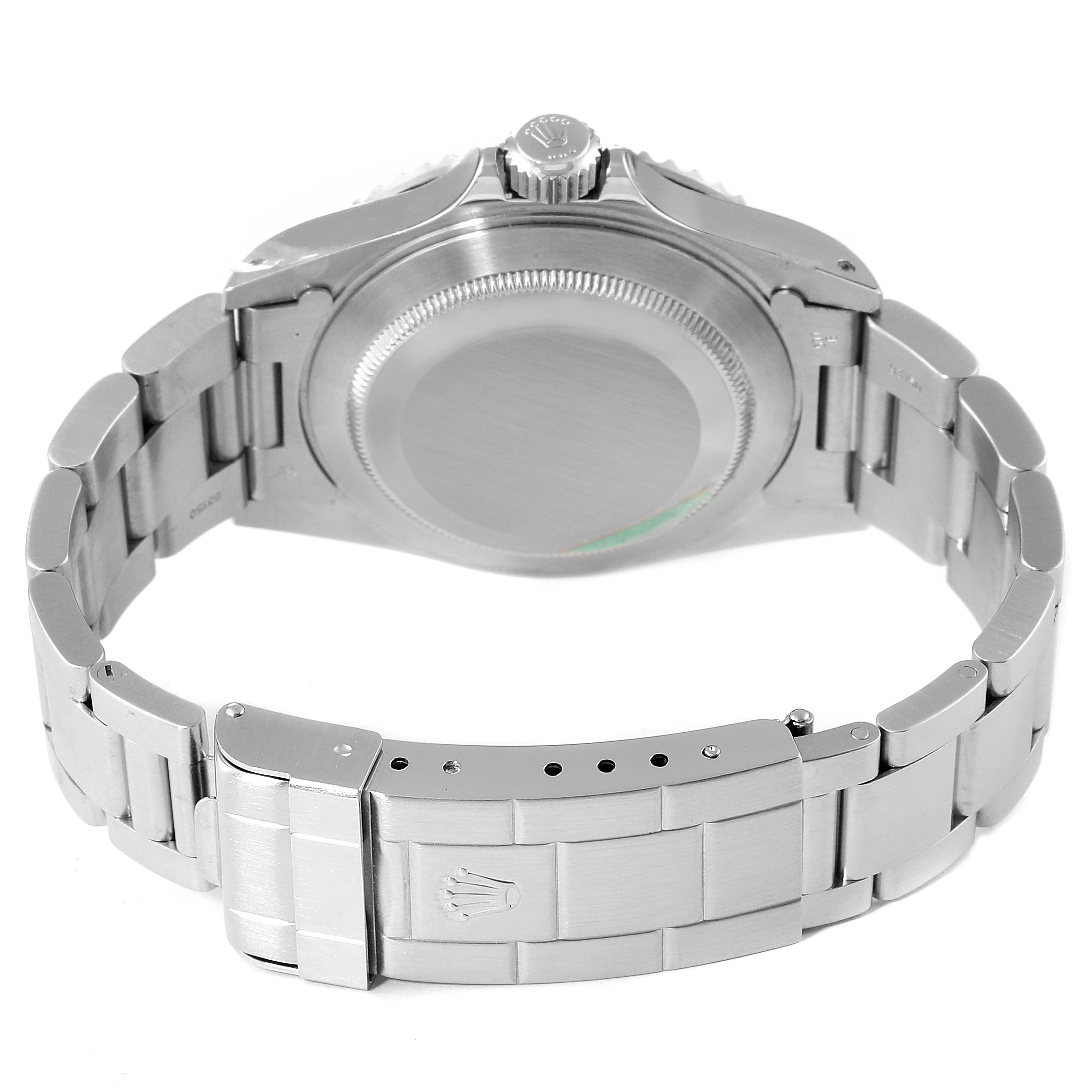 This image shows the back view and bracelet of a Rolex Submariner 14060 Men's Stainless Steel Black Dial 14060 Men's Stainless Steel Black Dial watch, highlighting the clasp and case back.