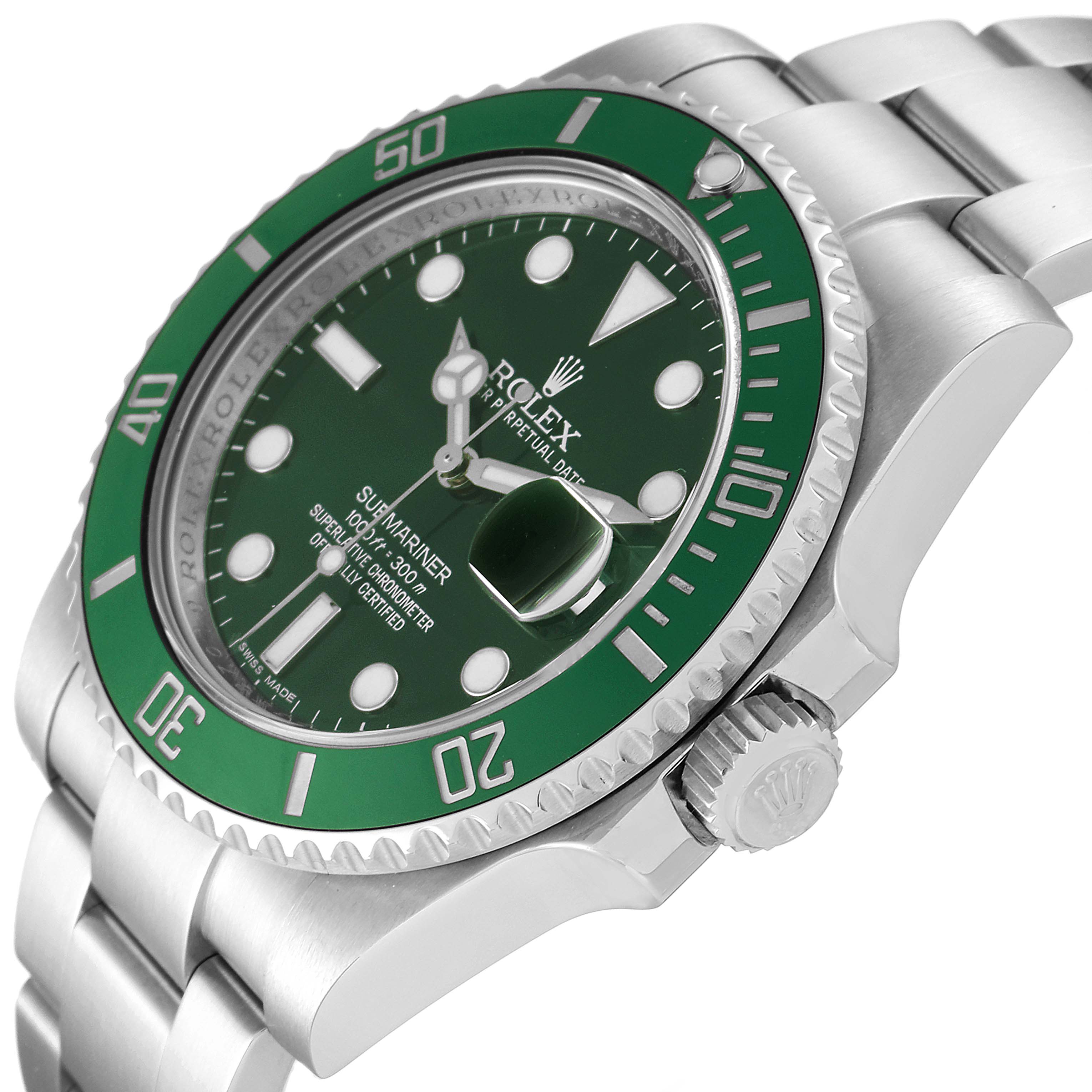 Rolex Submariner Hulk Green Dial Bezel Steel Mens Watch 116610 ...