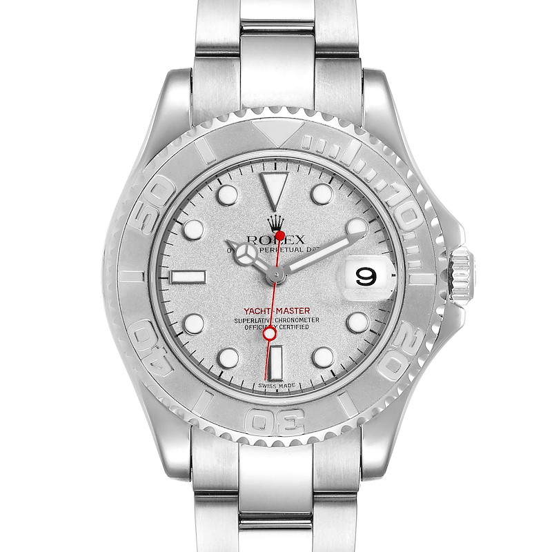 Rolex Yachtmaster 35mm Midsize Steel Platinum Mens Watch 168622 ...