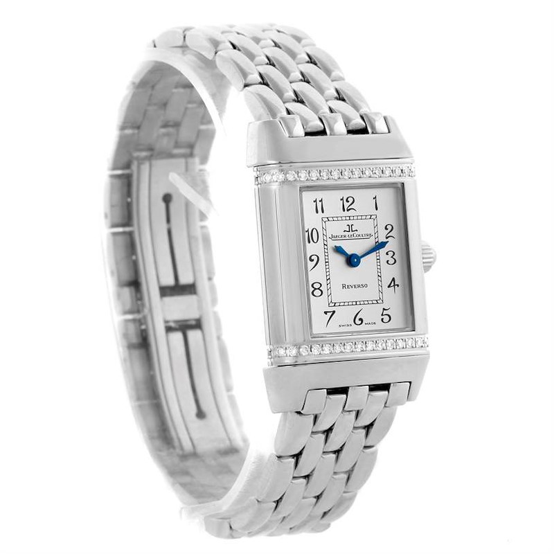 Jaeger LeCoultre Reverso Ladies Steel Diamond Watch 265.8.08