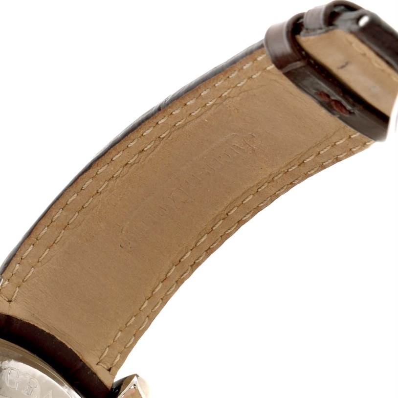This image shows the interior side of the leather strap for the Jaeger-LeCoultre Master model watch.