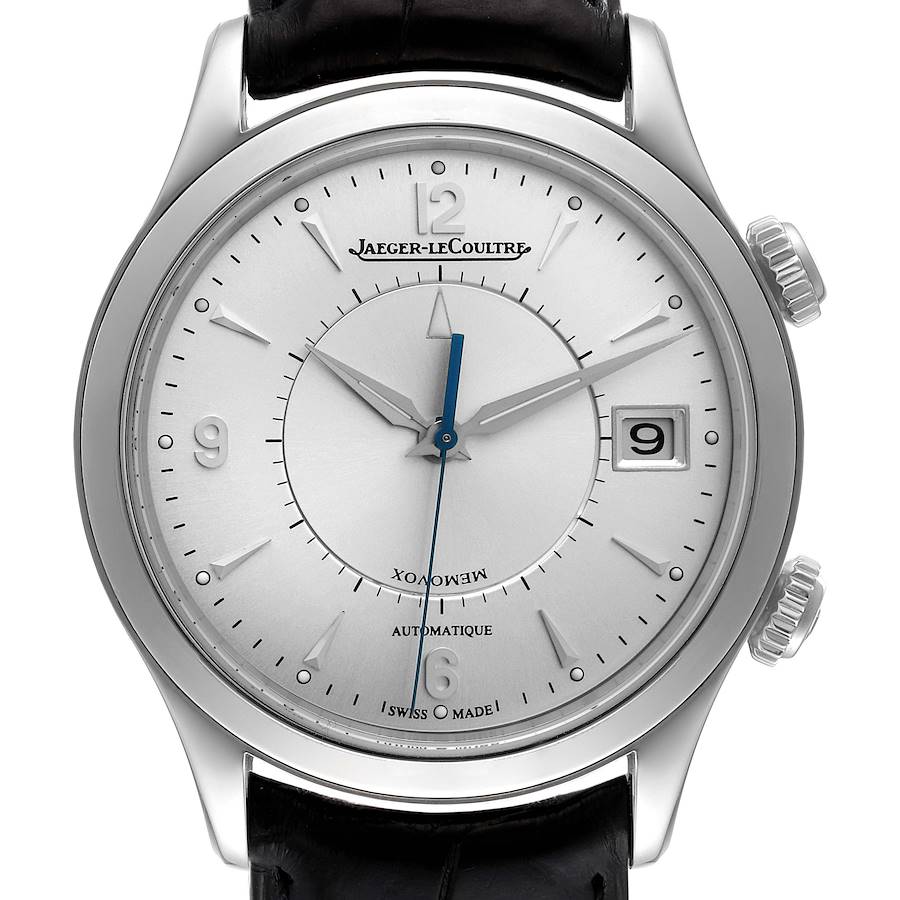 Jaeger Lecoultre Master Memovox Silver Dial Mens Watch 174.8.96 Q1418430 SwissWatchExpo