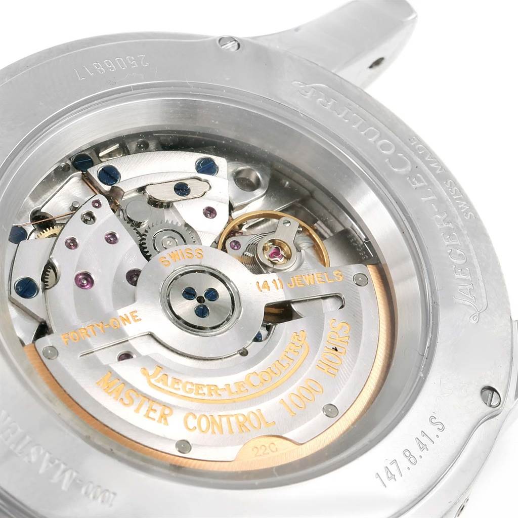 This image shows the movement and internal mechanism of the Jaeger-LeCoultre Master Control watch.