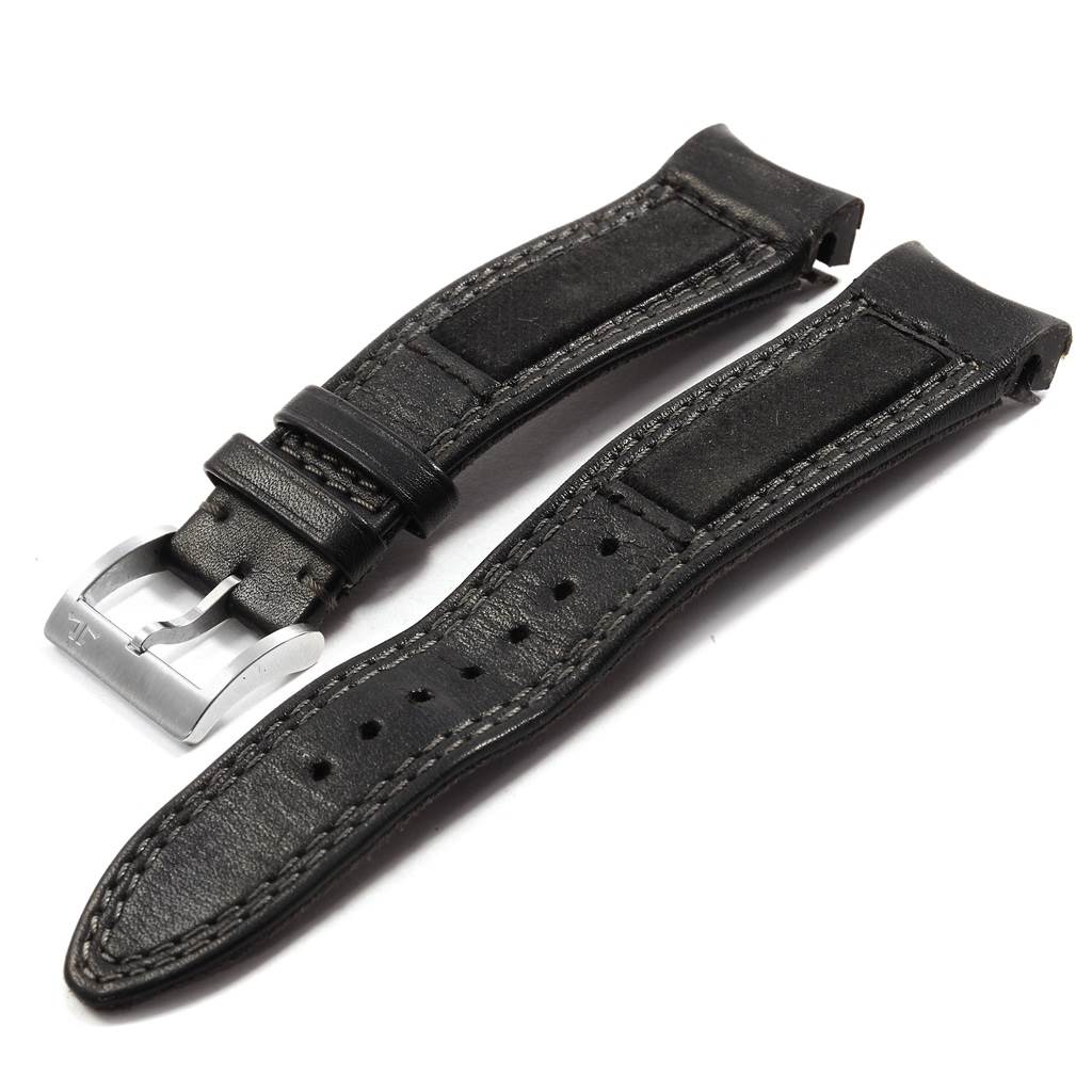 This image shows the leather straps and buckle for the Jaeger-LeCoultre Master model watch.