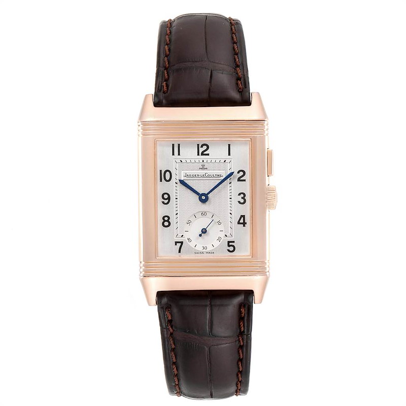 Jaeger LeCoultre Reverso Duo Second Time Zone Rose Gold Mens Watch