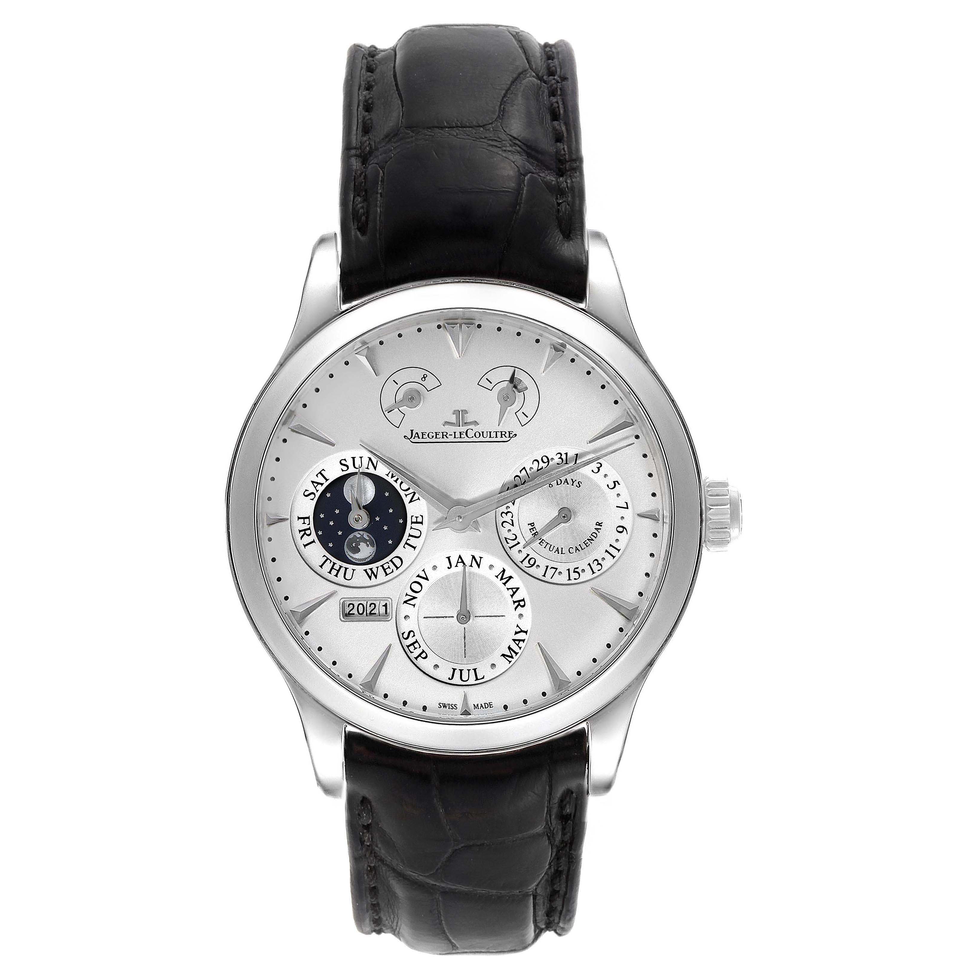 Jaeger Lecoultre Master 8 Days Perpetual Calendar Mens Watch 174.8.26 ...