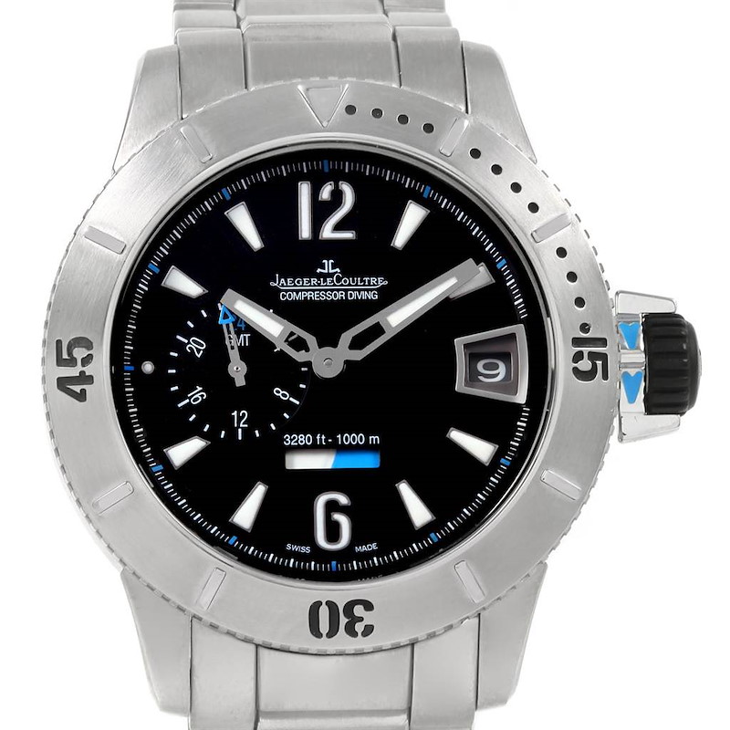 Jaeger Lecoultre Master Compressor Diving GMT Titanium LE Watch 160.T.05 SwissWatchExpo