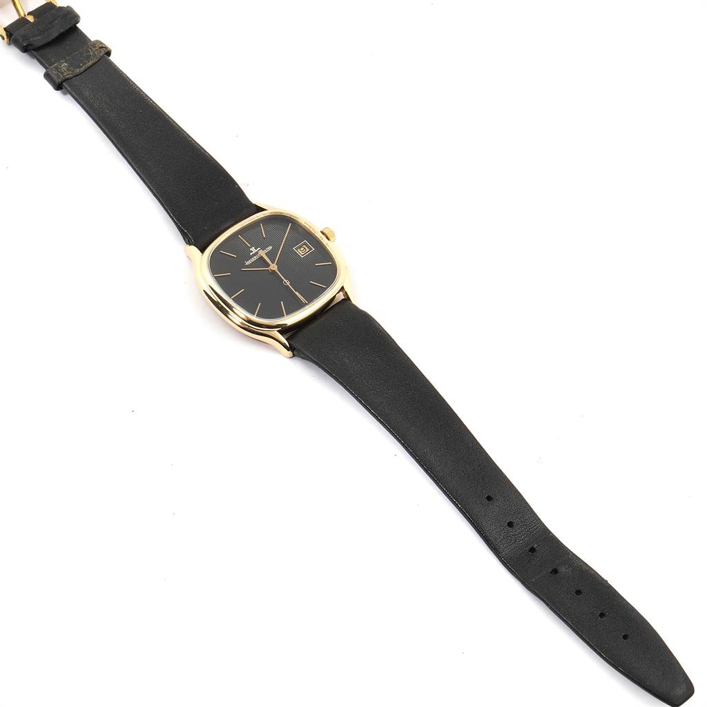 Jaeger LeCoultre Yellow Gold Black Dial Vintage Mens Watch 140.076.1 ...