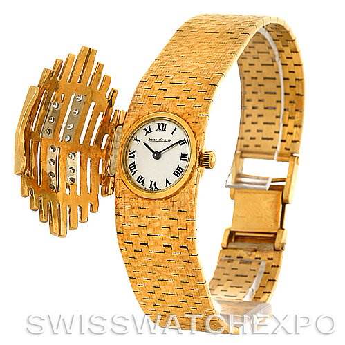 Jaeger Lecoultre Vintage 18K yellow Gold Diamond Ladies Watch SwissWatchExpo
