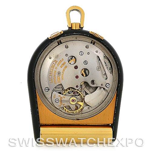 This image shows the intricate movement and internal mechanics of a vintage Jaeger LeCoultre watch.