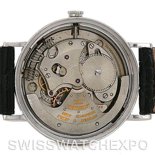 This image shows the inner mechanism of a vintage Jaeger LeCoultre watch.