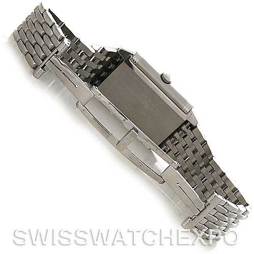 The image shows the side profile and bracelet of a Jaeger LeCoultre Reverso 271.8.61 Men
s Stainless Steel Grey Dial 271.8.61 Men
s Stainless Steel Grey Dial watch.