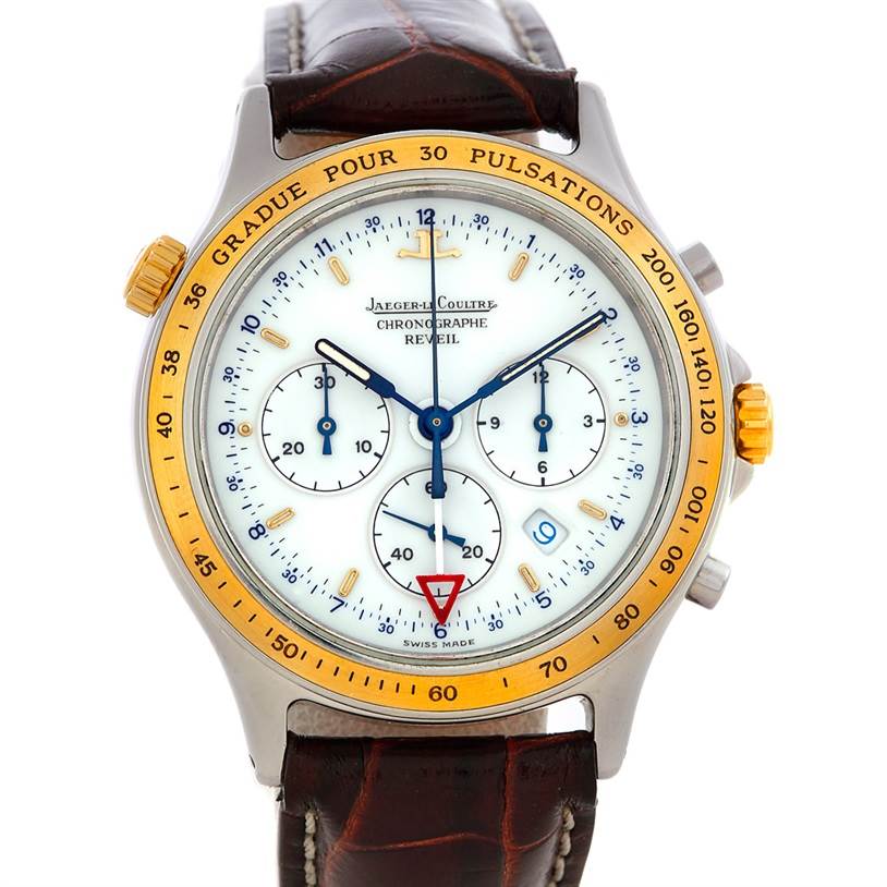 Jaeger LeCoultre Steel and Gold Quartz Chronograph Watch 116.5.33