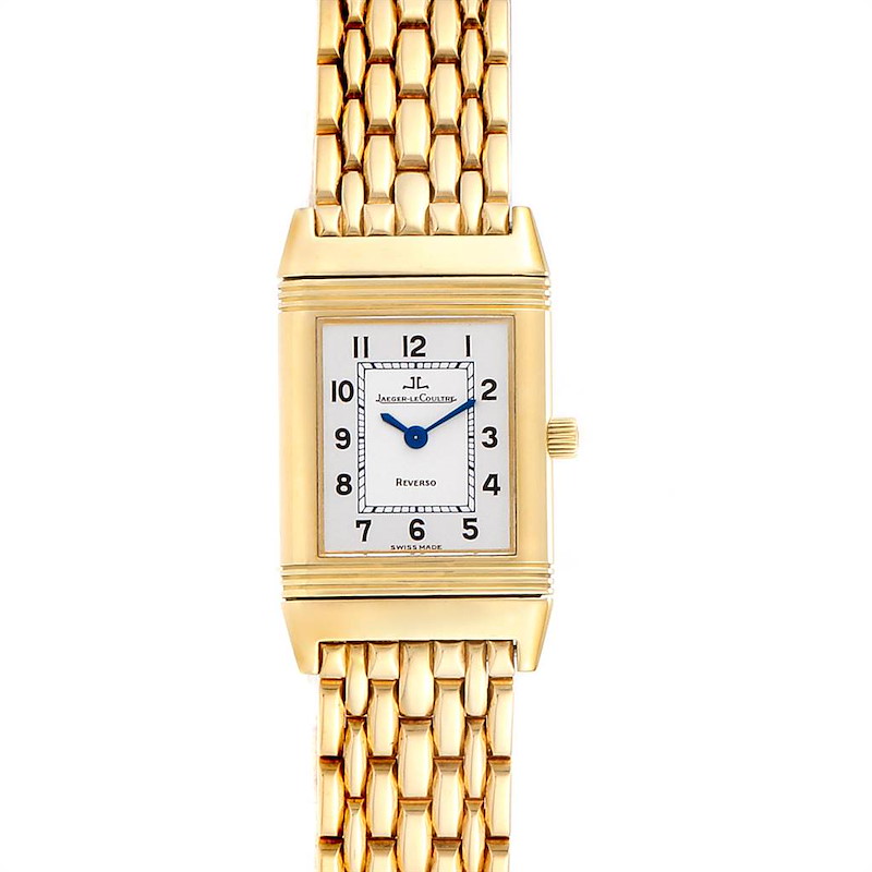 Jaeger LeCoultre Reverso Silver Dial Yellow Gold Ladies Watch Q2611110 ...