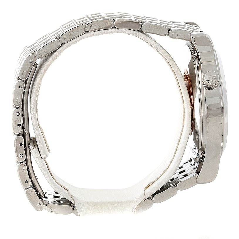 This image shows a side profile of the Jaeger-LeCoultre Master model watch, highlighting the case and metal bracelet.