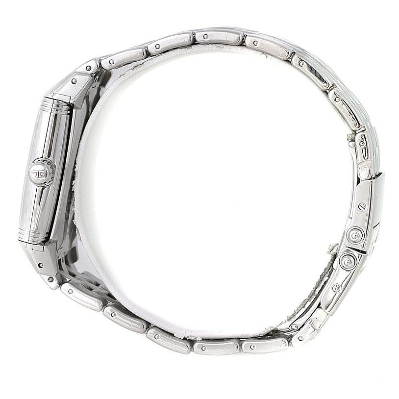 The image shows the side profile and bracelet of a Jaeger LeCoultre Reverso 290.8.60 Men
s Stainless Steel Silver Dial 290.8.60 Men
s Stainless Steel Silver Dial watch.