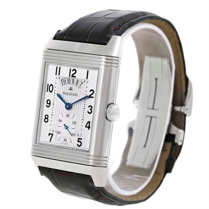 Jaeger LeCoultre Grand Reverso 986 Duodate Steel Watch 273.8.85 SwissWatchExpo