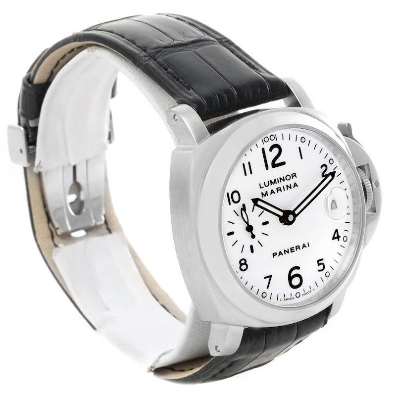Panerai Luminor Marina 40mm White Dial Watch PAM049 PAM00049 Unworn SwissWatchExpo