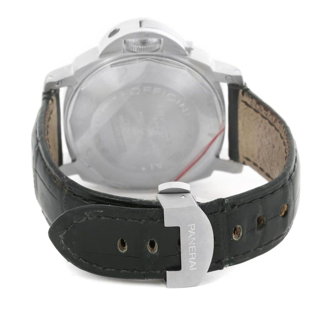 The image shows the back and strap with the clasp of a Panerai Luminor PAM00164 Men's Stainless Steel Black Dial PAM00164 Men's Stainless Steel Black Dial watch.