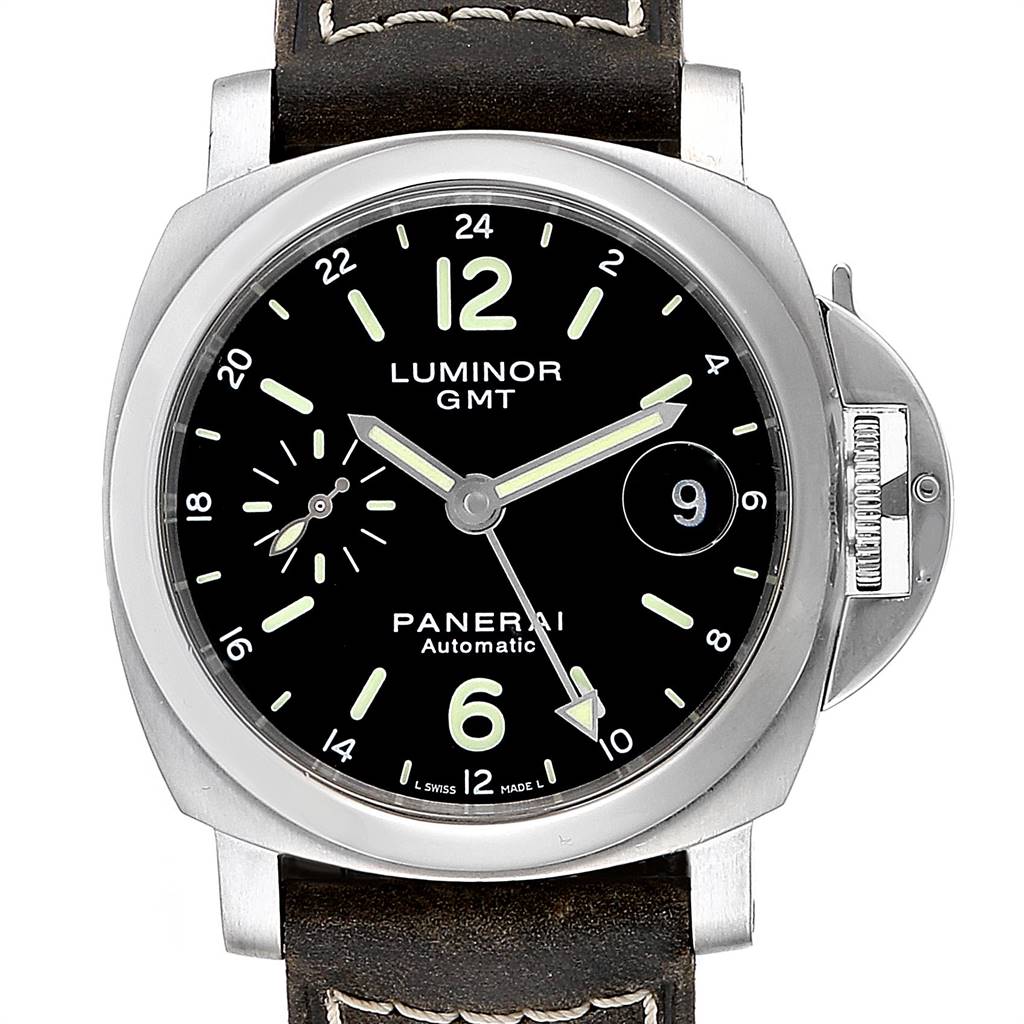 Panerai Luminor GMT 40mm Steel Mens Watch PAM00244 SwissWatchExpo