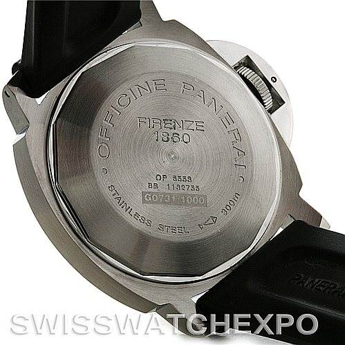 The image shows the back casing and straps of a Panerai Luminor PAM164 Men
s Stainless Steel Black Dial PAM164 Men
s Stainless Steel Black Dial watch.