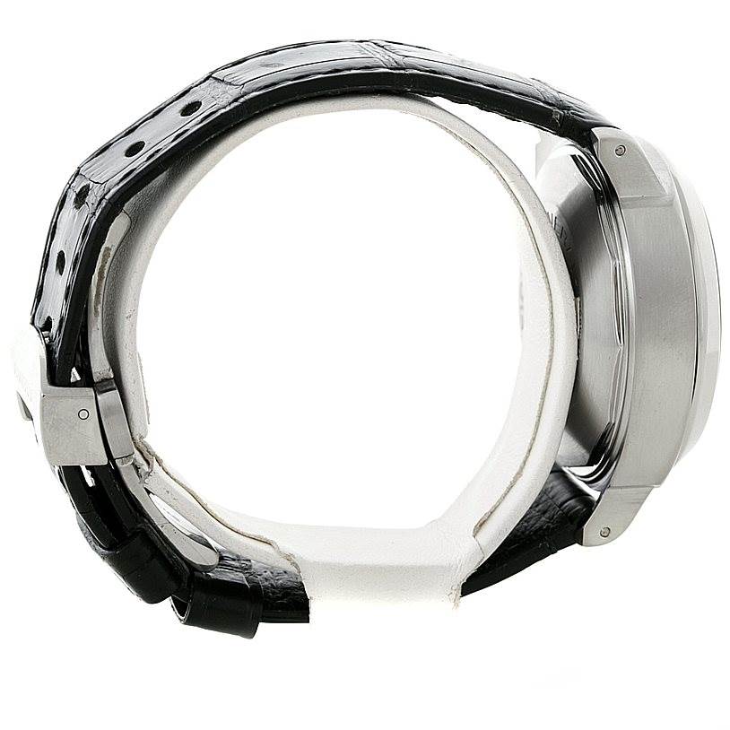 The image shows a side view of the Panerai Luminor PAM00241 Men's Stainless Steel Black Dial PAM00241 Men's Stainless Steel Black Dial watch, highlighting its case, bezel, and strap.