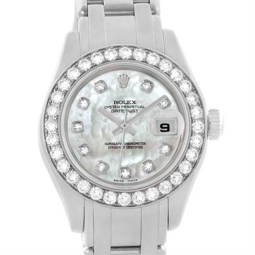 Photo of Rolex Pearlmaster Masterpiece 18K White Gold Diamond Watch 80299
