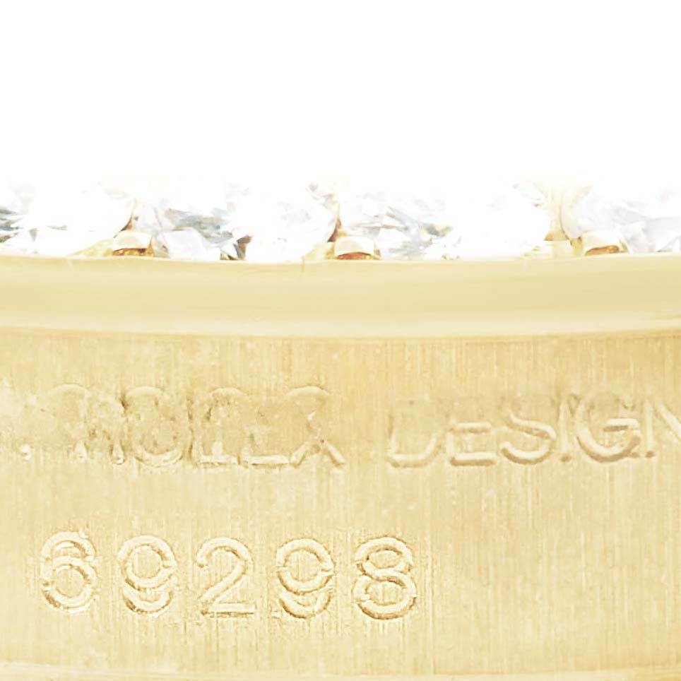 This close-up image shows the bezel and part of the case, displaying the Rolex Pearlmaster 69298 Women's Yellow Gold Mother of Pearl Dial 69298 Women's Yellow Gold Mother of Pearl Dial design and model number 69298.