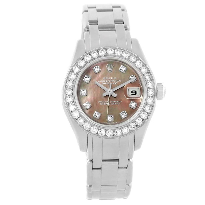 Rolex Pearlmaster Masterpiece White Gold Tahitian MOP Diamond Watch 80299 SwissWatchExpo