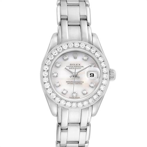 Photo of Rolex Pearlmaster Masterpiece White Gold MOP Diamond Ladies Watch 80299