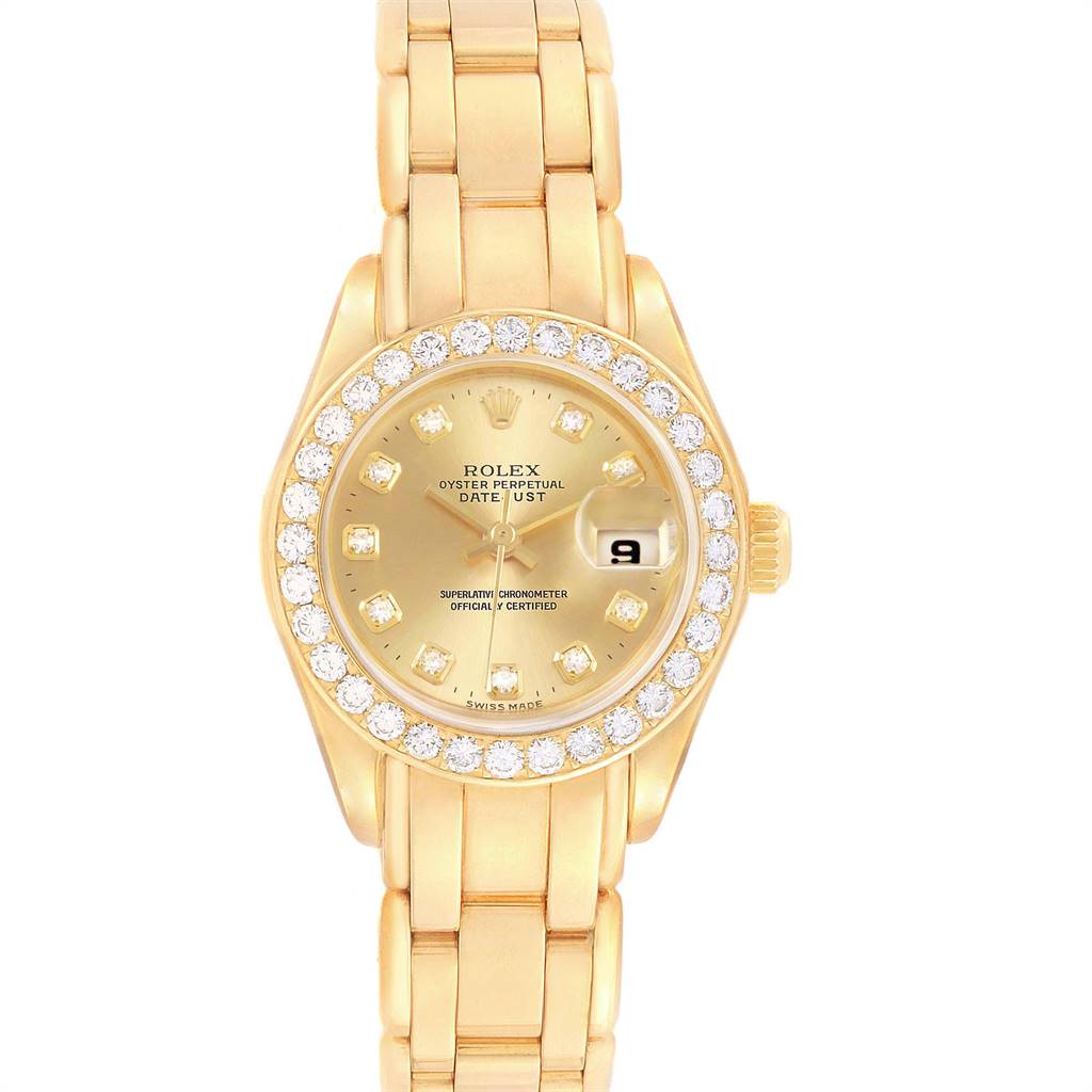 Rolex Pearlmaster Yellow Gold Diamond Ladies Watch 69298 | SwissWatchExpo