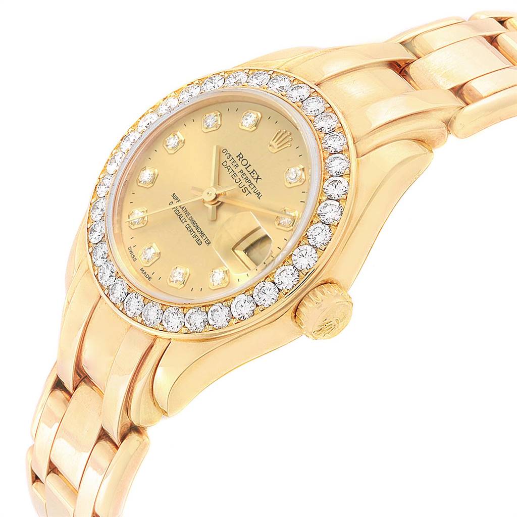 Rolex Pearlmaster Yellow Gold Diamond Ladies Watch 69298 | SwissWatchExpo