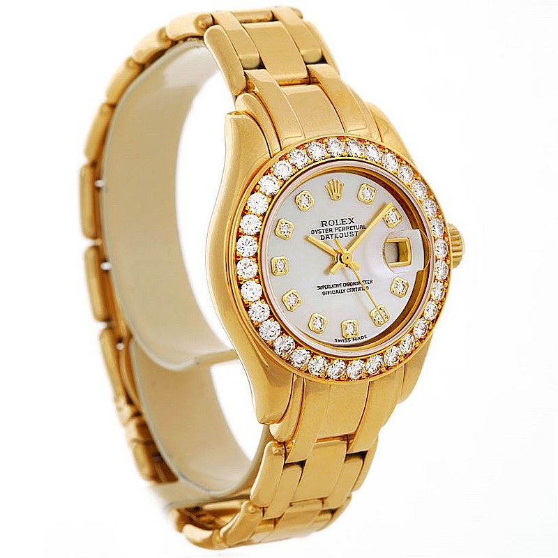 Rolex Pearlmaster 18k Yellow Gold Diamond Ladies Watch 69298 SwissWatchExpo